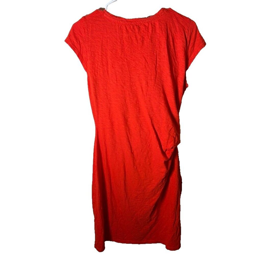 Talbots Dress Women's Medium Tie Ruched Short Sleeve Casual T-Shirt Orange - Picture 2 of 8